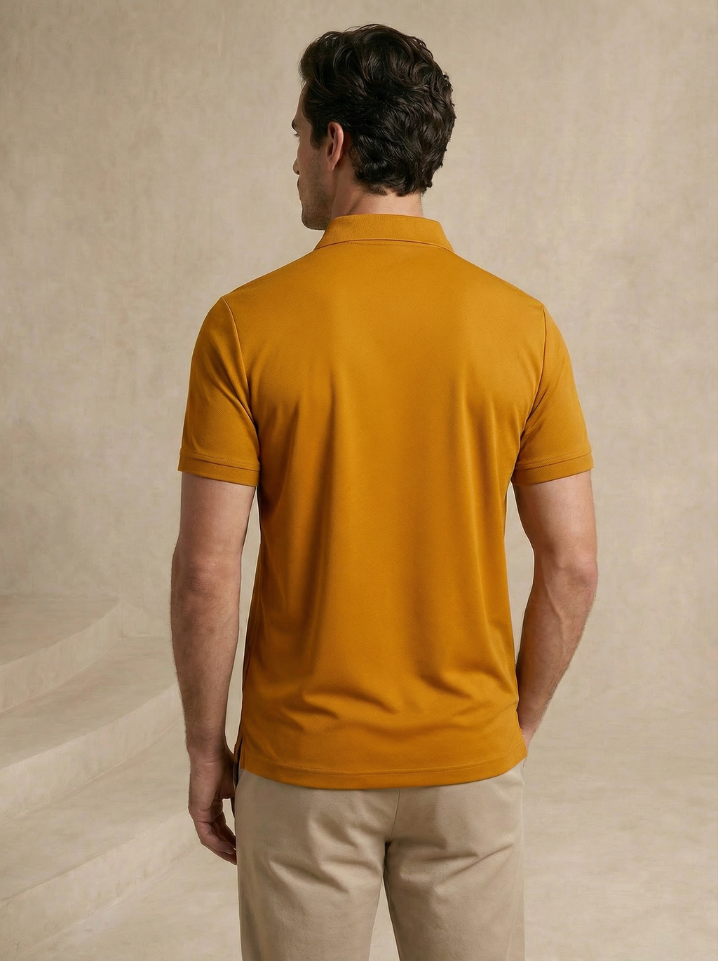 Zipper Dune Yellow Polo T-Shirt