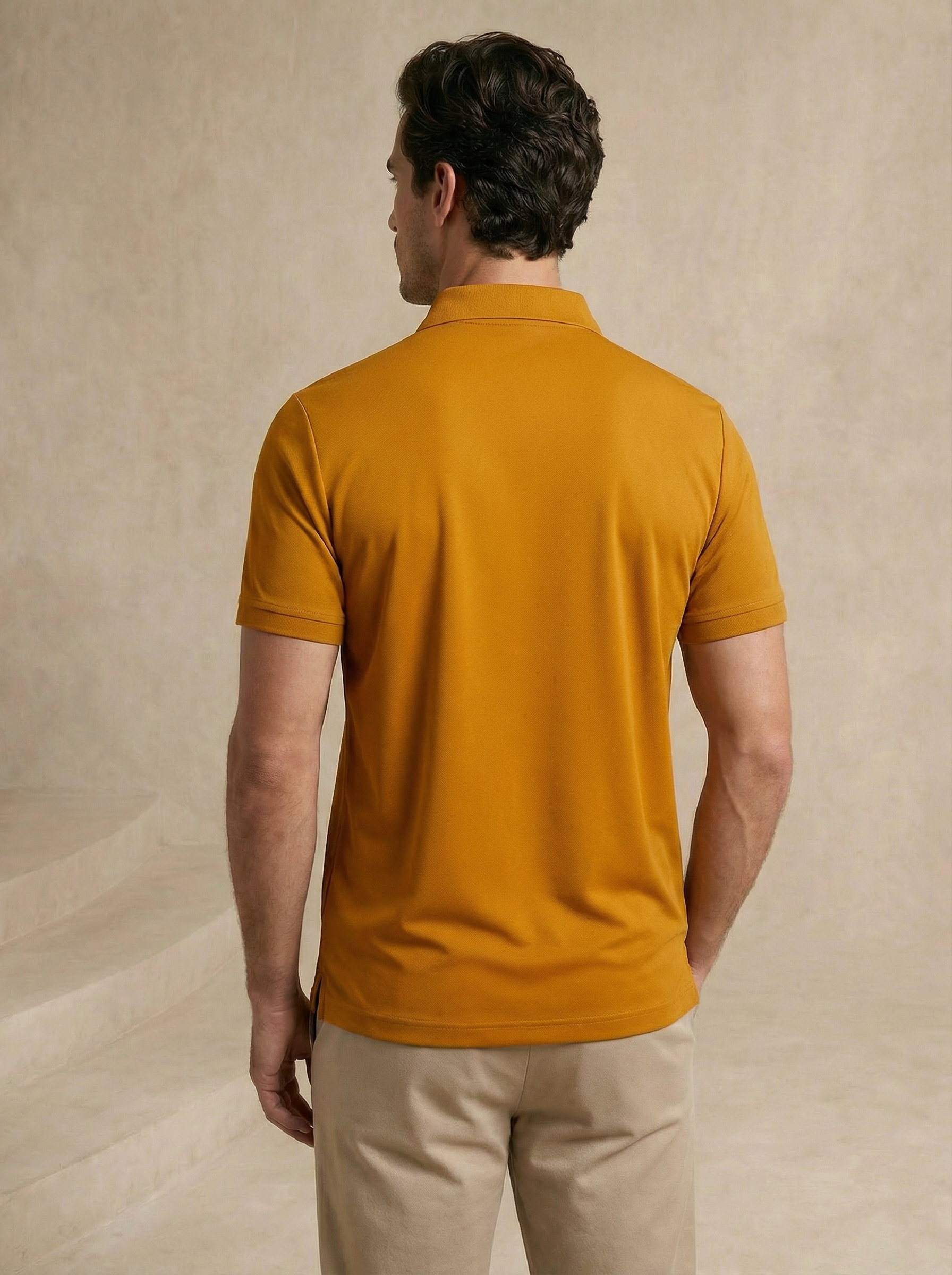 Zipper Dune Yellow Polo T-Shirt