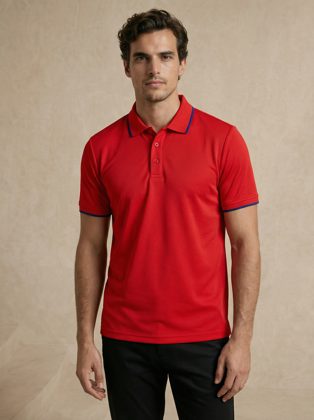 Contoured Estate Red Polo T-Shirt