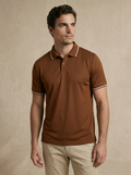 Contoured Cedar Brown Polo T-Shirt