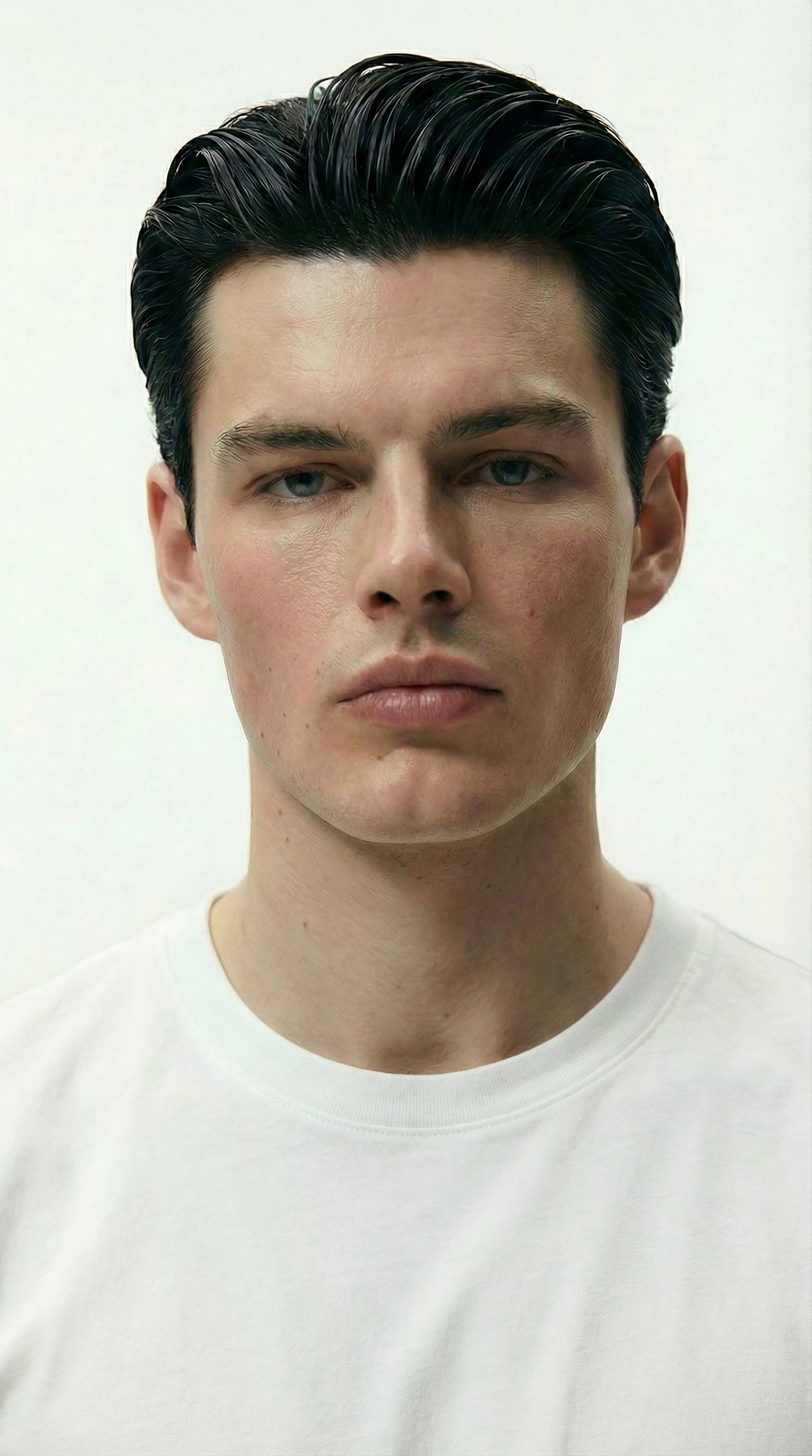 Solid Round Neck White Tshirt