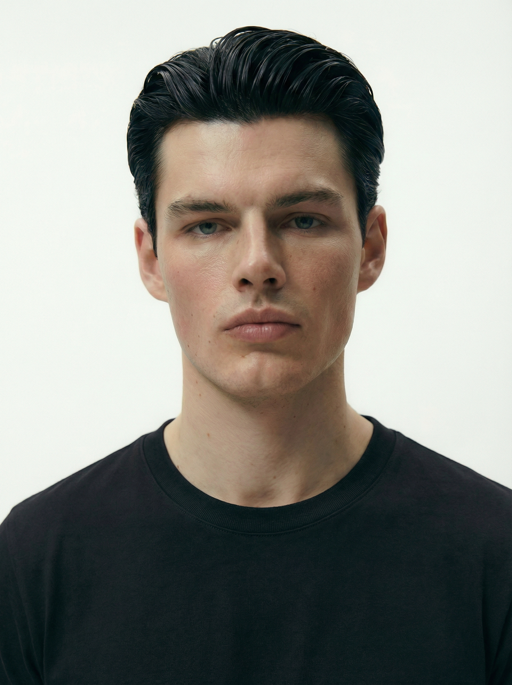 Solid Black Round Neck Tshirt