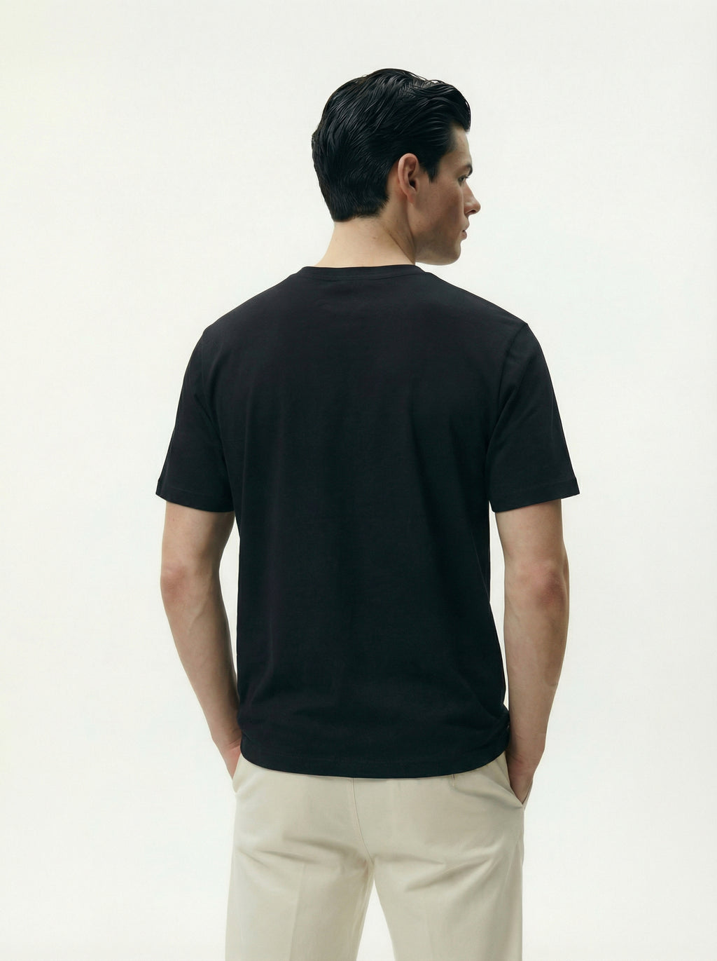 Solid Black Round Neck Tshirt