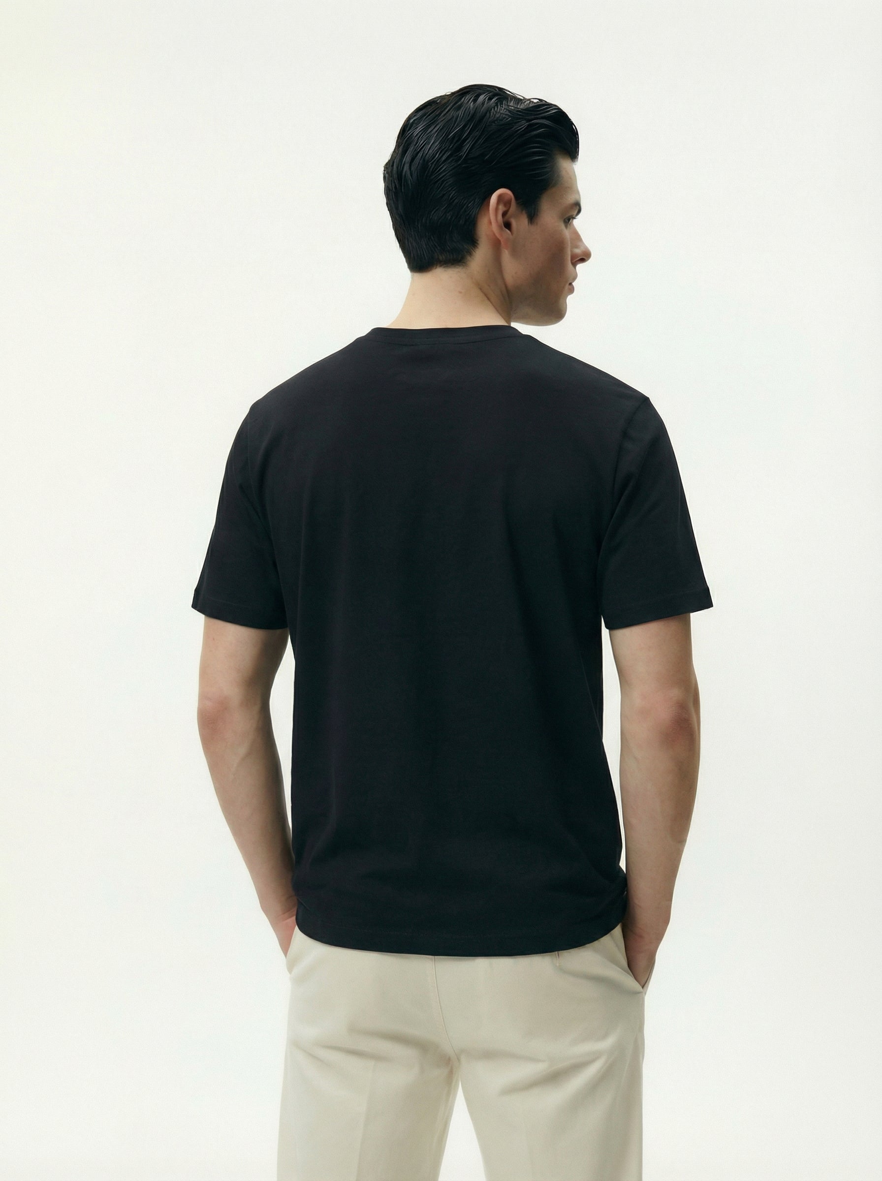 Solid Black Round Neck Tshirt