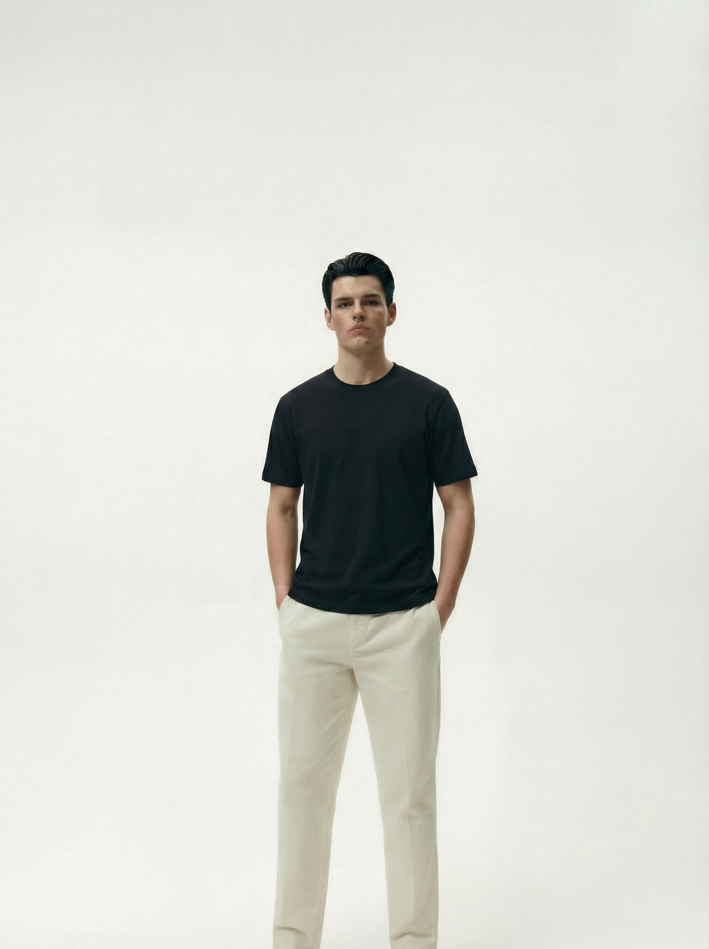 Solid Black Round Neck Tshirt