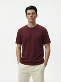 Solid Round Neck Maroon Tshirt