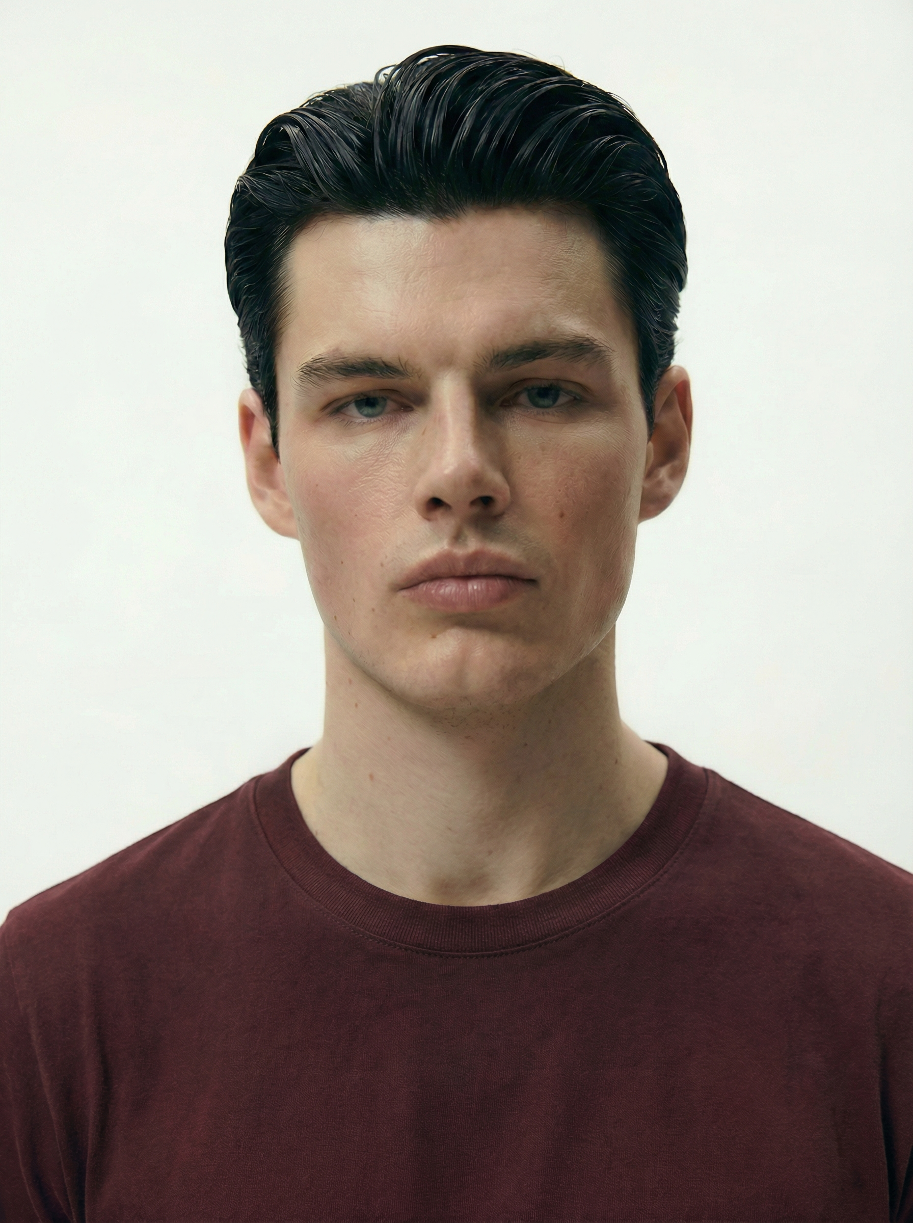 Solid Round Neck Maroon Tshirt
