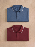 Denim blue , Maroon
